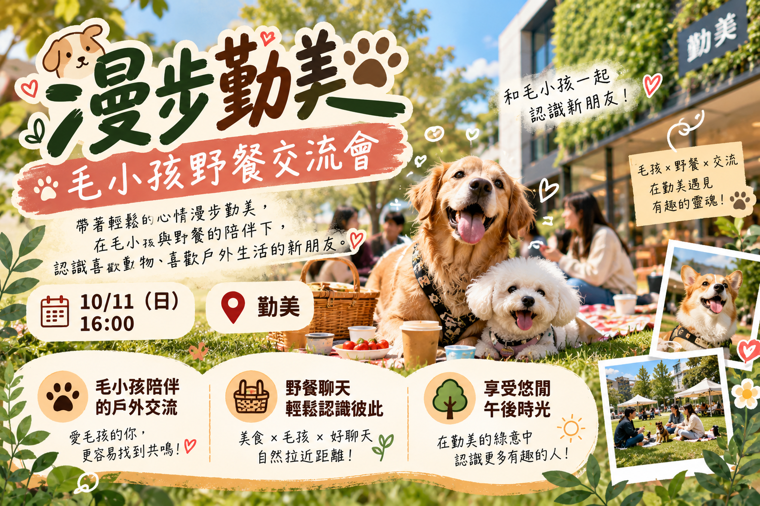 🐶漫步勤美｜毛小孩野餐交流會