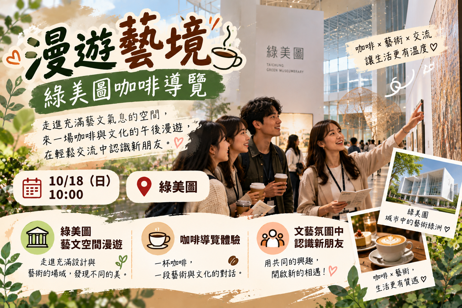 ☕【漫遊藝境｜綠美圖咖啡導覽