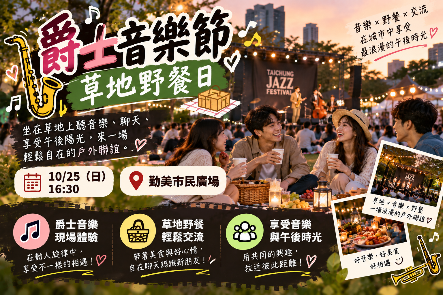 🎷【爵士音樂節｜草地野餐日】