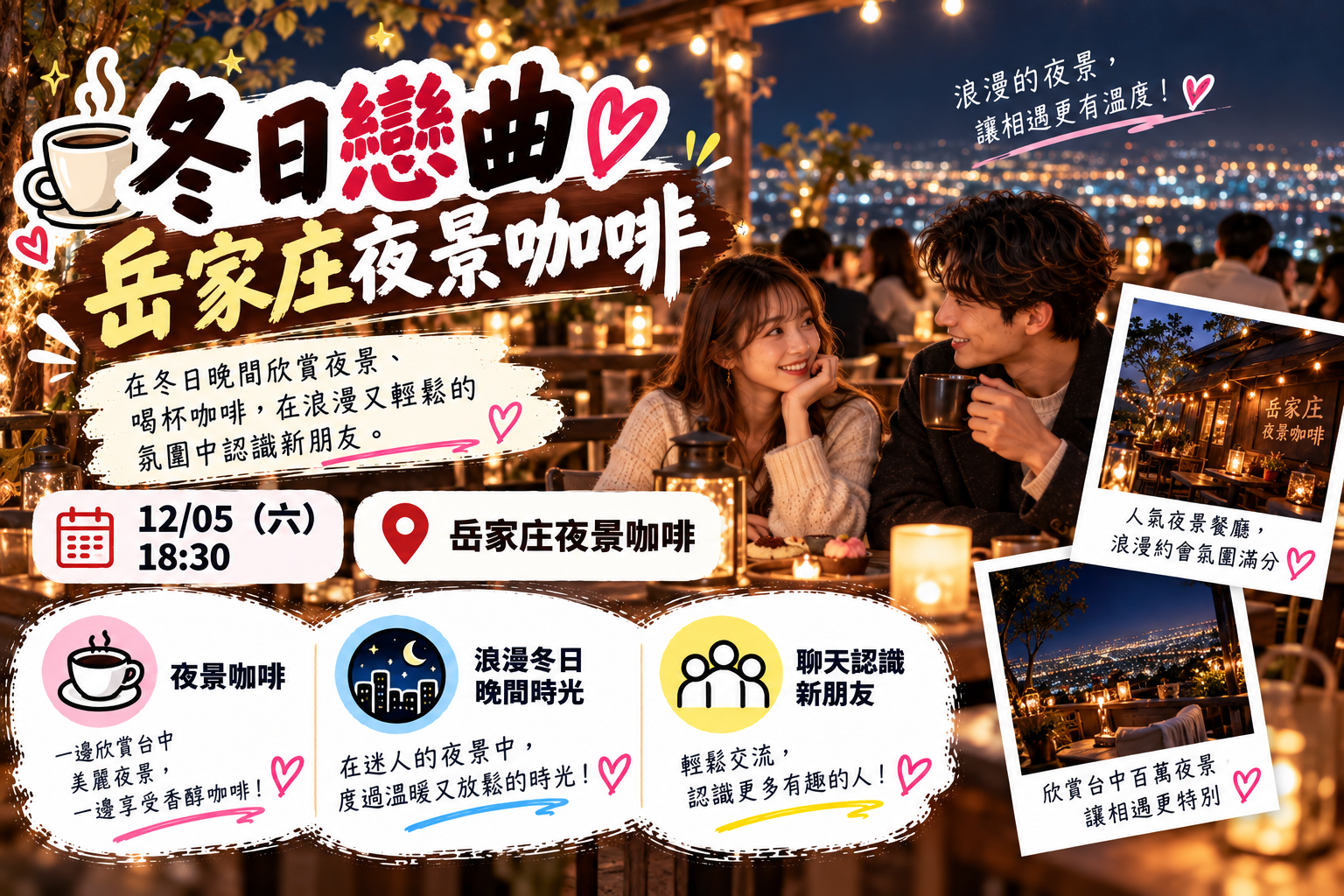 ☕【冬日戀曲｜岳家庄夜景咖啡】