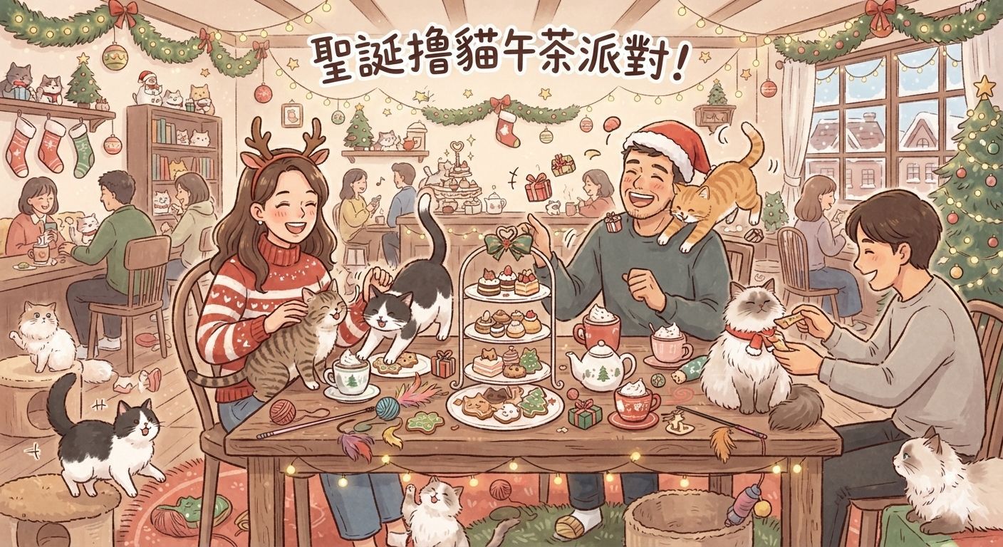 聖誕撸貓午茶與角落有貓咖啡合辦
