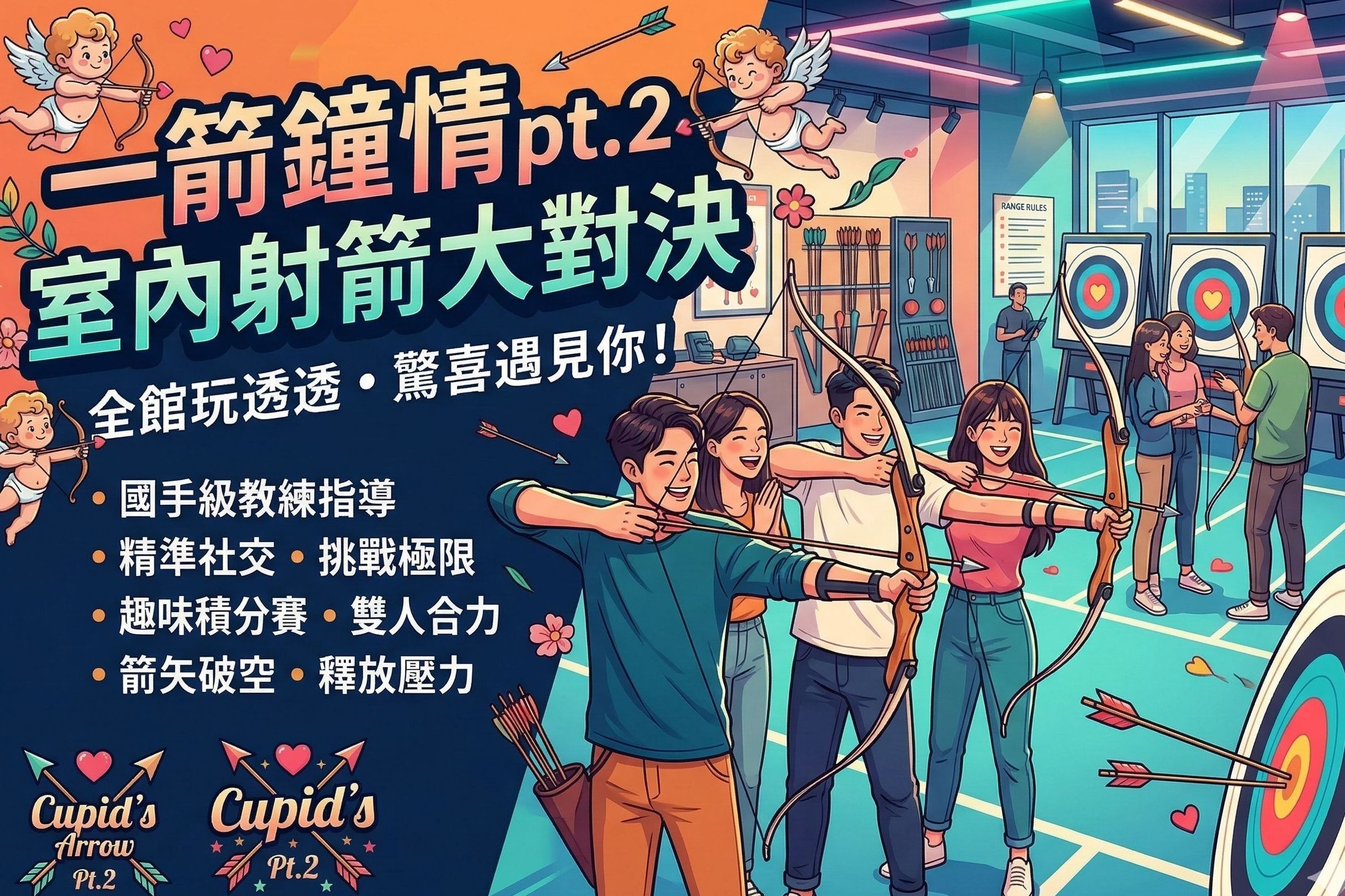 一箭鐘情pt.2室內射箭大對
