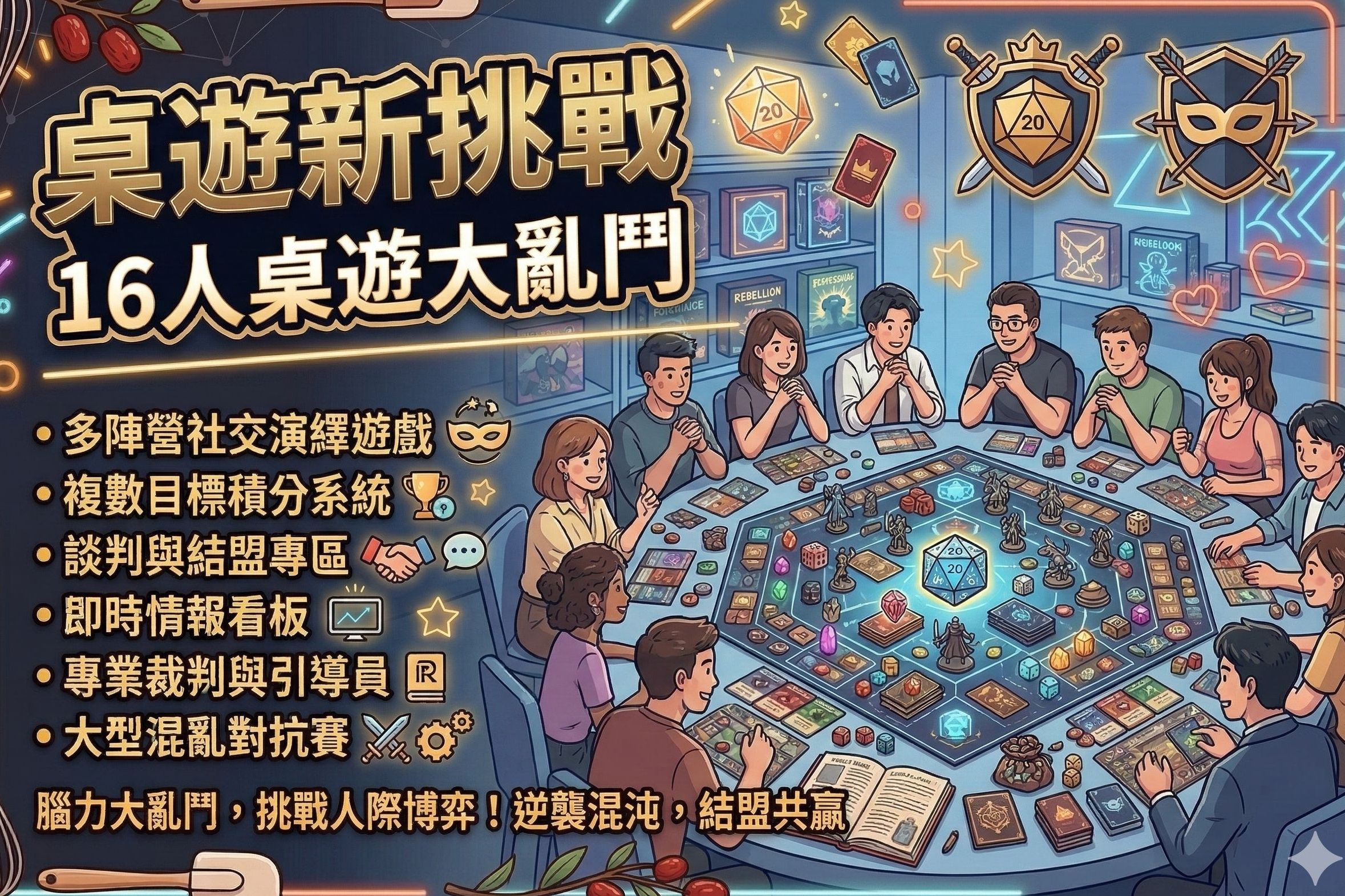 桌遊新挑戰＿16人桌遊大亂鬥