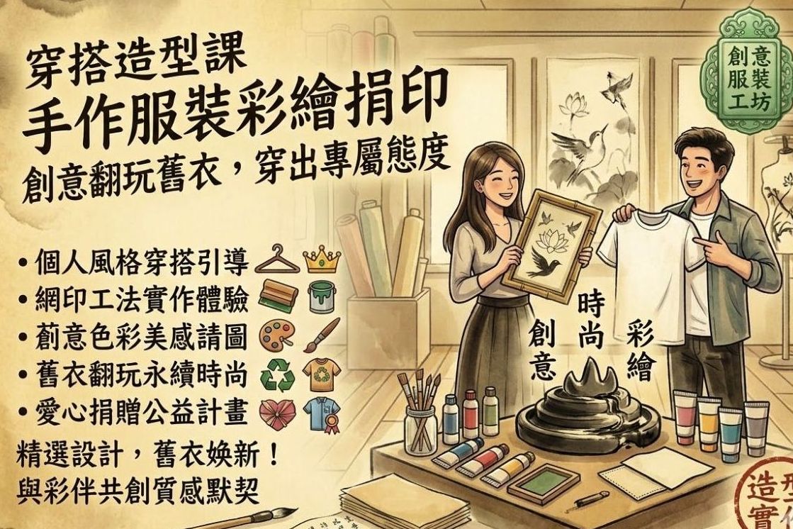 穿搭造型課手作服裝彩繪捐印